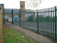 Fencing and gate at the school entrance